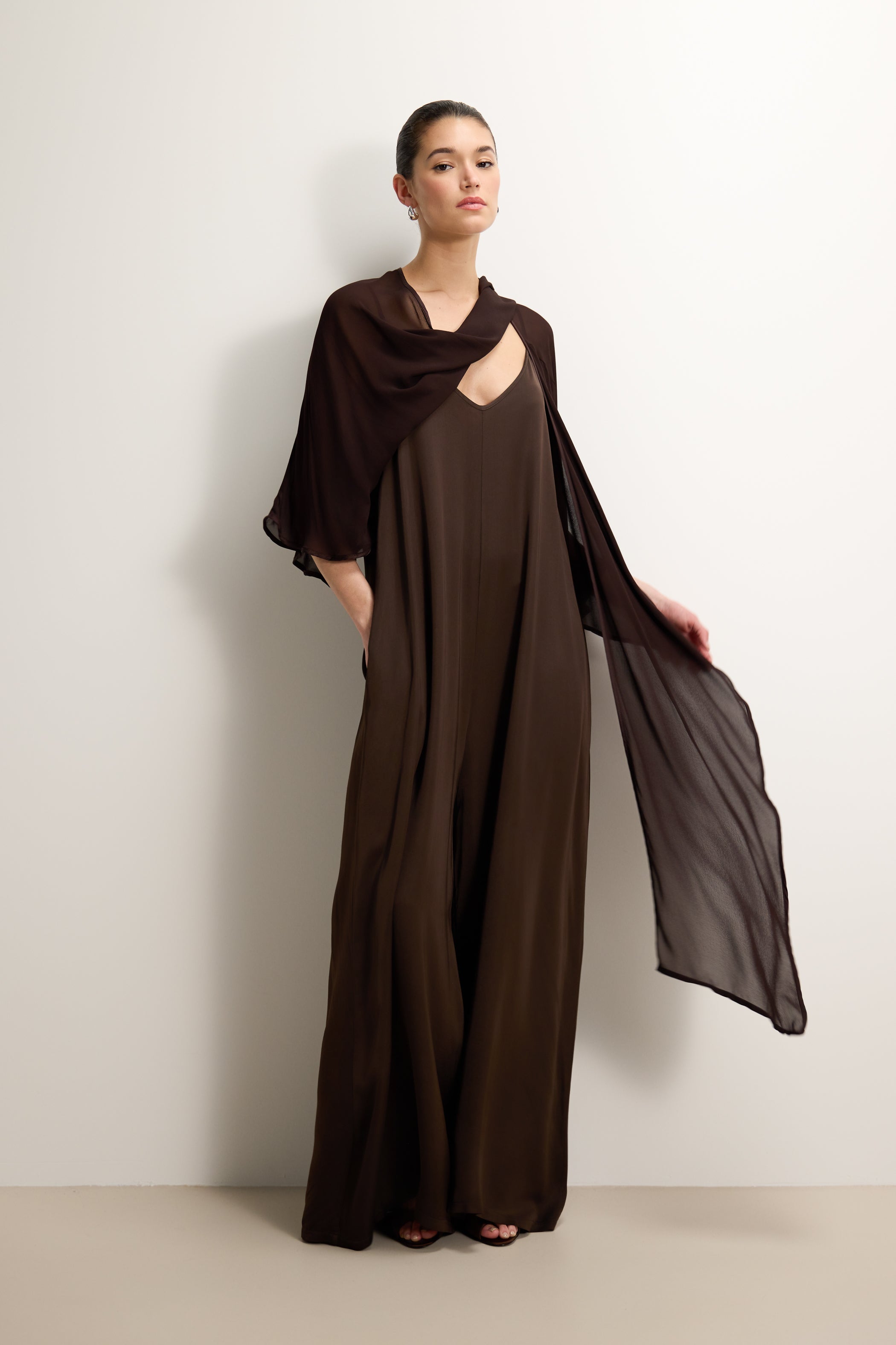 Brienne | Women's Cape in Elegant Espresso Brown, Lightweight Viscose for Effortless Style 0